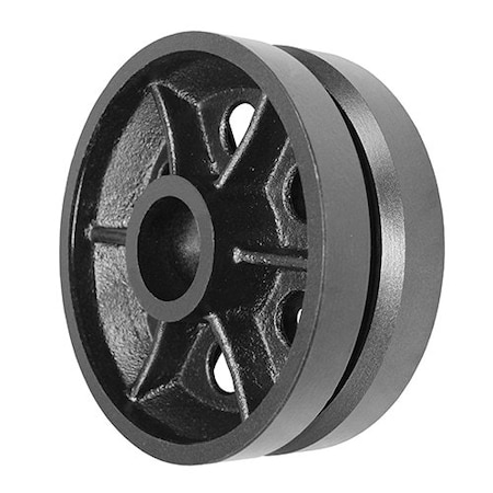 Wheel; 8X3 V-Groove Steel (Black); 1-15/16 Plain Bore